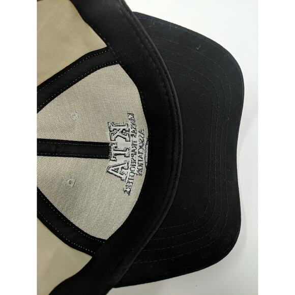 Mens KTA Kansas Trapshooters Association Hat Slideback OSFA Tan & Black Made USA - Picture 10 of 11